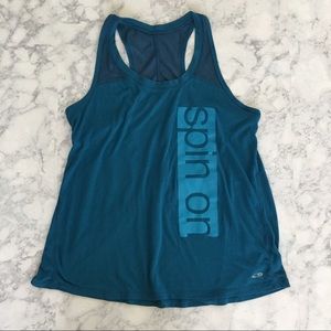 Champion dark teal Spin mesh racerback tank